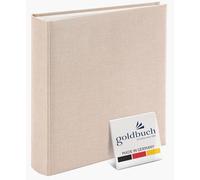 Goldbuch Summertime Trend 2 31605 Photo Album with 100 White Pages with Parchment Dividers, Photo Album with Linen Cover, up to 600 Pictures, Beige, 30 x 31 cm