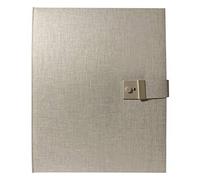 Goldbuch Summertime Trend 2 53606 Document Folder for DIN A4 Documents, Ring Binder Folder with 5 Pockets Expandable Folder with Lock, Linen Orgal Folder Approx. 27.5 x 34 cm Grey