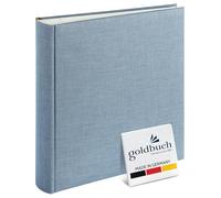 Goldbuch Summertime Trend 2 31607 Photo Album with 100 White Pages with Parchment Dividers, Photo Album with Linen Cover, up to 600 Pictures, High-Quality Paper, Blue/Grey, 30 x 31 cm