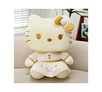 (GoldCat, 30cm) Hello Kuromi Kitty Plush With Glitter Gold Coating For Playroom Decor And Gifts