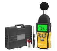 GOLDCHAMP Decibel Meter, Sound Level Meter 882A Portable 30-130dB Sound Tester with 5 Digits LCD Display dBA/DBC Noise Tester, AC/DC Output, Fast/Slow Selection for Sound Quality Control,Yellow