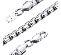 GoldChic 6MM Round Box Necklace, 316L Stainless Steel Chain for Men Women, 30 inches