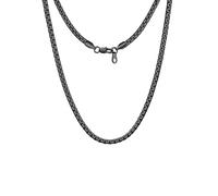 GoldChic Black Mens Necklaces Flat Box Chain for Men Stainless Steel 4MM 26 inches Sturdy Link Chain Durable Clasp Hypoallergenic Men's Necklaces Jewellery Gift