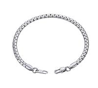 GoldChic Jewelry 4mm Italian Box Chain Bracelet for Boys, 20cm