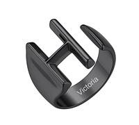GOLDCHIC JEWELRY Custom Engraving Unisex H Letter Statement Ring, Black Captial Adjustable Initial Harry Ring For Men
