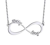 GoldChic Jewelry Custom Names Infinity Necklace Personalized, Stainless Steel Nameplate Choker for Women Girls Personalised Gift for Mom
