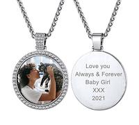 GoldChic Jewelry Gold Medallions Necklace with Customised Photo For Men, Ice Out Hip Hop Wheat Chain Gangsta Jewellery