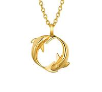 GoldChic Jewelry Golden Pisces Necklace For Women Girls, Psc Zodiac Star Sign Pendant Horoscope Constellation Jewellery Gifts For Her