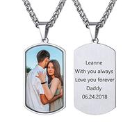 GOLDCHIC JEWELRY Men's Picture Pendant, Stainless Steel Photo Customised Dog Tag Necklace For Rockstar Rapper