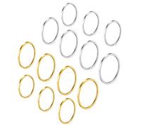 GoldChic Jewelry Stainless Steel Plain Midi Rings Sets, 14 Pcs 1mm Women's Band Knuckle Stacking Ring
