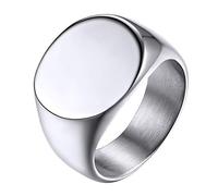 GoldChic Men's Polished Signet Rings, Stainless Steel Ring for Biker Gift For Husband Size V