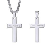 GoldChic Silver Cross Necklace for Men Women Stainless Steel Pendant Chains Customised Christianity Irish Religious Jewellery Personalised Gifts