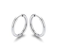 GoldChic Silver Hoop Earrings for Women, Small Earring for Men, 16mm Stainless Steel Hoops, Hypoallergenic Lightweight Sleeper-Earrings, Womens Mother's Day Ear Jewellery Gift for Her