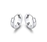GoldChic Silver Hoop Earrings for Women, Small Earring for Men, 16mm Stainless Steel Huggie, Hypoallergenic Lightweight Sleeper-Earrings, Womens Mother's Day Ear Jewellery Gift for Her
