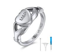GoldChic Size T½ Funeral Keepsake Rings For Man, Engraving Custom Stainless Steel Ring For Classical Cocktail Husband Father Valentine