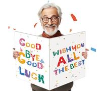 GOLDCROW Jumbo Retirement Card Large Greeting Farewell Card We Will Miss You White Going Away Party Decorations for Women Men Coworker Leaving Card Giant Happy Retirement Party Signature Guest Book