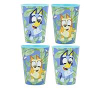 Golddunes 4pc Cups 260ml Cartoon Character Drinking Party Pack, Tumbler Re-Usable Plastic (Bluey)