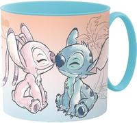 Golddunes Cartoon Kids Character Cute Mini Tiny Mug 265ML Drinking Re-Usable Plastic Cup Microwave Safe 7.5cm x 7.5cm (Stitch Sketch)