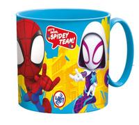 Golddunes Cartoon Kids Character Cute Mini Tiny Mug 265ML Drinking Re-Usable Plastic Cup Microwave Safe 7.5cm x 7.5cm (Spidey)