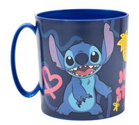 Golddunes Kids 2023 Character Licence Mug 350ML Drinking Re-Usable Plastic Cup Microwave Safe (Stitch)
