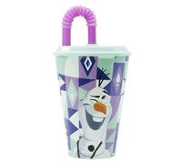 Golddunes Kids Character Sports Tumbler 430ML Drinking Re-usable Plastic Cup with Re-Usable Straw (Frozen Ice Magic)