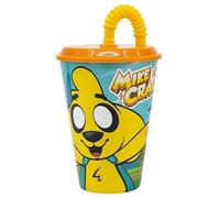Golddunes Kids Character Sports Tumbler 430ML Drinking Re-usable Plastic Cup with Re-Usable Straw (Mikecrack)