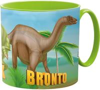 Golddunes Kids Plastic Mug, 265ml, Cartoon Character Design, with Handle, Microwave Safe, Reusable, for Ages 4 and Above, 7.5cm x7.5cm (Dinosaur)