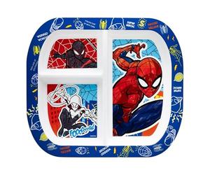 Golddunes Rectangular Divided Plate RESUSABLE Plastic 3 COMPARTMENTS (Spiderman Mob)