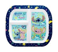 Golddunes Rectangular Divided Plate RESUSABLE Plastic 3 COMPARTMENTS (Stitch)