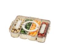 GoldDuoDuo Thickened Food Storage Box, Sealed Refrigerator, Vegetable and Fruit Storage Packaging Box, Frozen Drainage with Lid, Portable Camping, (4 BOX)