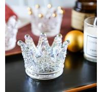 GOLDEAL 6Pcs Colorful Crown Glass Tealight Holders Decorative,Votive Candle Holders Bulk,Candlestick for Wedding, Party,Dinner, Home Table Decor.