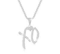 Goldegg XO The Weeknd Necklace, High Hip Hop XO Letter Pendant Necklace for Women Men Fashion Zircons Accessories Creative Gift, 18 Inches, Sterling Silver, No Gemstone