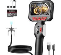 GOLDEGGS Articulating Endoscope Inspection Camera with Light, Borescope Camera, IP67 Waterproof Flexible Mechanic Fiber Optic Snake Scope Cam for Wall/Sewer/Automotive Engine Inspect (5.2FT/1.5M)