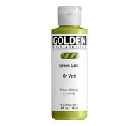 Golden 0002170-4 4oz. - 118ml - Fluid Acrylic Color Paint Bottle - Green Gold