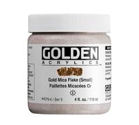 Golden 0004076-4 4Oz Heavy Body Iridescent Color Acrylic Paint - Gold Mica Flakes - Small