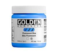 Golden 0004605-4 4Oz Heavy Body Fluorescent Color Acrylic Paint - Blue