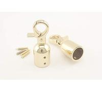 Golden, 1.4cm Zinc Alloy Cord end Rope end snap Hook Cord end, Cap Cord Stopper with Hook for Barrier Rope,Rope and Cord,Rope Fittings, 6 Pieces per lot AB7