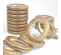 Golden 32 Pack Curtain Grommet Plastic Eyelet Rings, Inner Diameter 1-9/16"(40mm), Nanoscale Low Noise Roman Ring Large Grommet Kit for Fabric