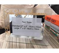 Golden (50th) Wedding Anniversary Photo Frame Land (Milestone) Large 7” x 5”