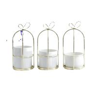 (Golden, A) Flower Shelf Rack Versatile Ceramic Vase Stand Metal Planter Iron Shelf for Cactus