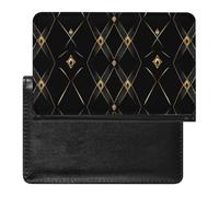 Golden Abstract Black Geometry Passport Holder Cover Wallet Slim Passport Protector Card Holder Travel Accessories