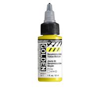 Golden Acrylic High Flow, 1 Ounce Bottle, Transparent Benzimidazolone Yellow Medium (8555-1)