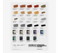 Golden : Acrylic Paint : Hand Painted Colour Chart : Iridescent Interference Colours