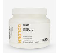 GOLDEN Medium Acrylic: GESSO Acrylic 946ml Excellent Semi Absorbent Surface for Oils and Acrylics