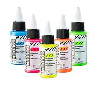 Golden Acrylics Golden High Flow Acrylic Paint Set, 5-Color Fluorescent Set | Pink, Blue, Chartreuse, Green, Orange | 1 Ounce
