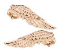 Golden Alloy Angel Wings Brooch Pin 1 Pair for Women Men