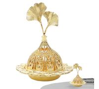 Golden Alloy Incense Holder - Decorative Metal Burner Stand, Home and Office Tabletop Accessory, Yoga Meditation Decoration, Sl legant Design | Ideal for Room Accent Tabletops Décor Gifting