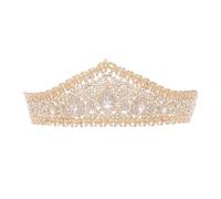 Golden Alloy Rhinestone Wedding Crown Headdress for Ladies | Delicate Fashion Style, Wear Resistant Finish, Birthdays and Beauty Use