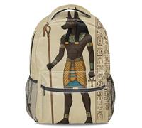 Golden Ancient Egyptian Pharaoh Anubis Theme Print Backpack Travel Rucksack for Men and Women (print 4)
