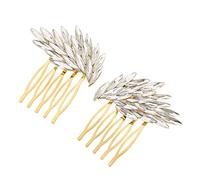 Golden Angel Crystal Rhines Bridesmaid Bride Hair Comb - Elegant Princess Bridal Headpiece for Wedding Party Prom